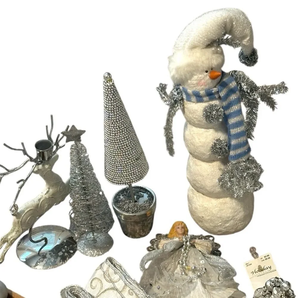 Silver Christmas Decoration Bundle lot